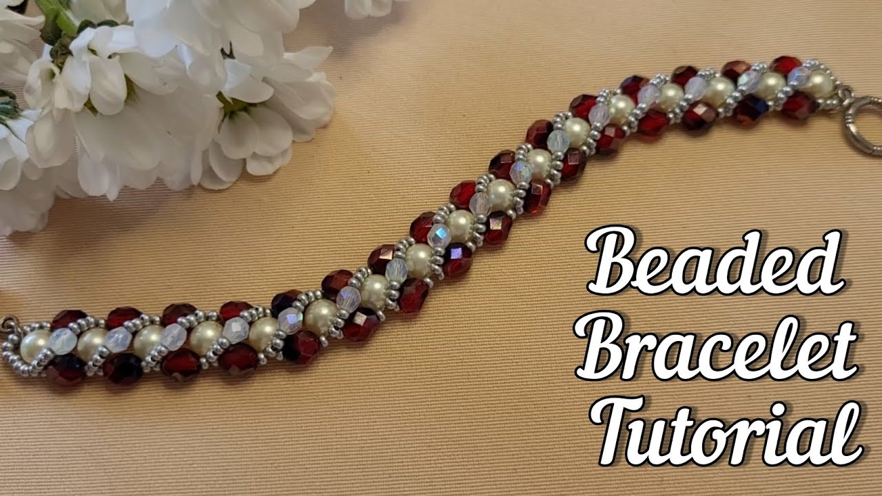 DIY Beaded Pearl and Czech Crystal Bracelet / Easy Jewellery making ...