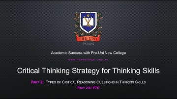 Critical Thinking Strategy For Thinking Skills Part 2-6 Etc