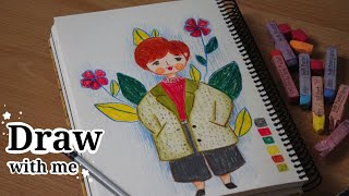 Soft Pastel Drawing – Cute Character Illustration | Draw With Me (No Talking, Relaxing Music) screenshot 2