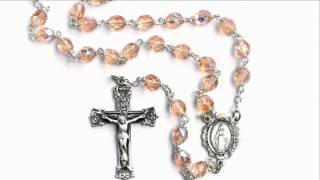 Bohemian Glass Birthstone Rosary -- Rose - October | The Catholic Company