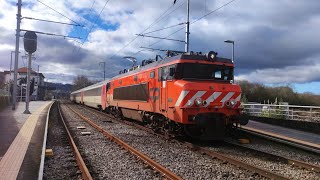 BACK VIEW 4k entre Viana do Castelo-Vila Nova de Cerveira. CP 2610+3 carruagens Arco.22/01/2023.