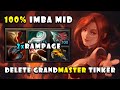 How To Play Lina Mid Deleted Grand Master Spammer Tinker with 2xRAMPAGE | Guide Gameplay Dota 2 7.29