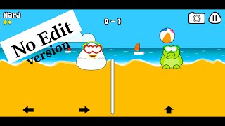 [NO EDIT] Pou Game Volleyball Hard Mode - Egg Pou & Lime Piggy screenshot 5