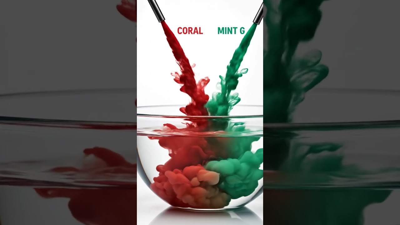 Unreal Liquid ASMR! 🌊 Coral Red + Mint Green Fusion  So Satisfying To Watch 😍 