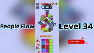 People Flow Level 34 Walkthrough 🚶‍♂️🧩 | Crowd Puzzle Game Guide | Go Answer