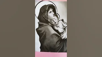 How To Draw Mother Mary Charcoal Drawing Shorts SpecifiedArt 