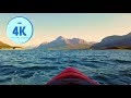 4K Virtual Kayak Ride - Abraham Lake - Mountain view