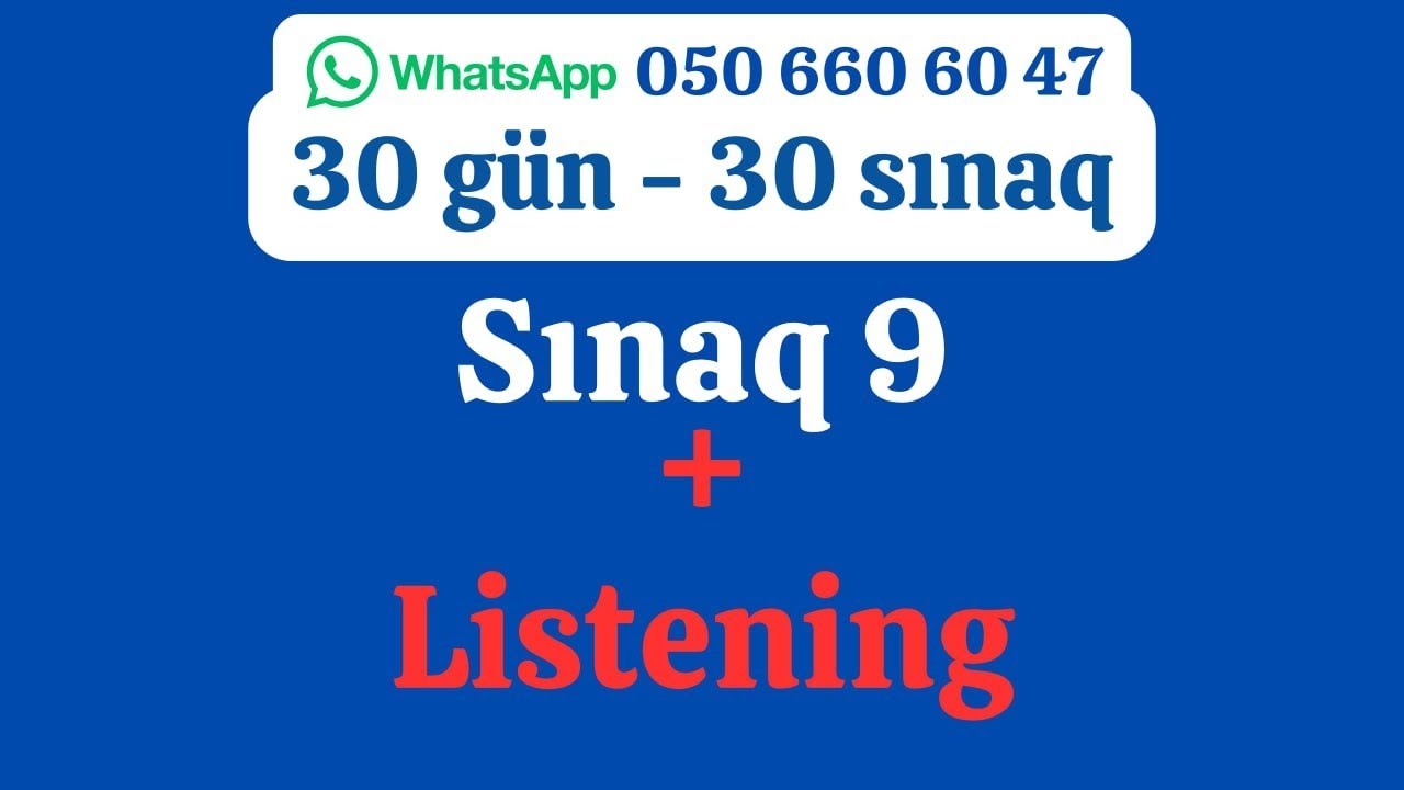 30 gün - 30 sınaq - Sınaq 9 + LISTENING