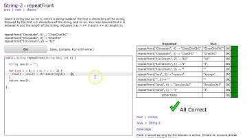 Codingbat - repeatFront (Java)