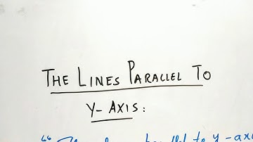 The Equations of Straight Lines Parallel to y- Axis... Explained in Urdu/ Hindi