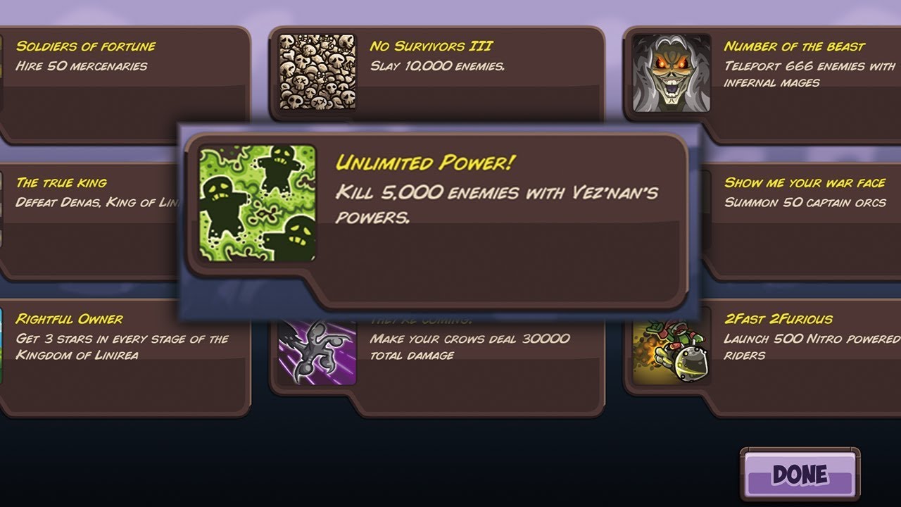 Achievement Walkthrough Unlimited Power Kingdom Rush Vengeance