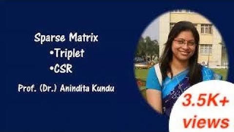 Lecture 4: How to convert a Sparse Matrix to its Triplet and CSR representation.