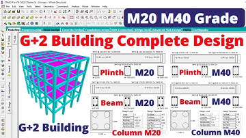 G+2 building complete reinforcement details in Staad Pro | M20 grade and M40 grade | building design