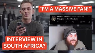 Cameron Saaiman REVEALS That He is A MASSIVE Fan Of The MMA Guru & Wants To MEET In South Africa?