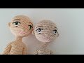 How to embroidered doll face  crocheted doll face up