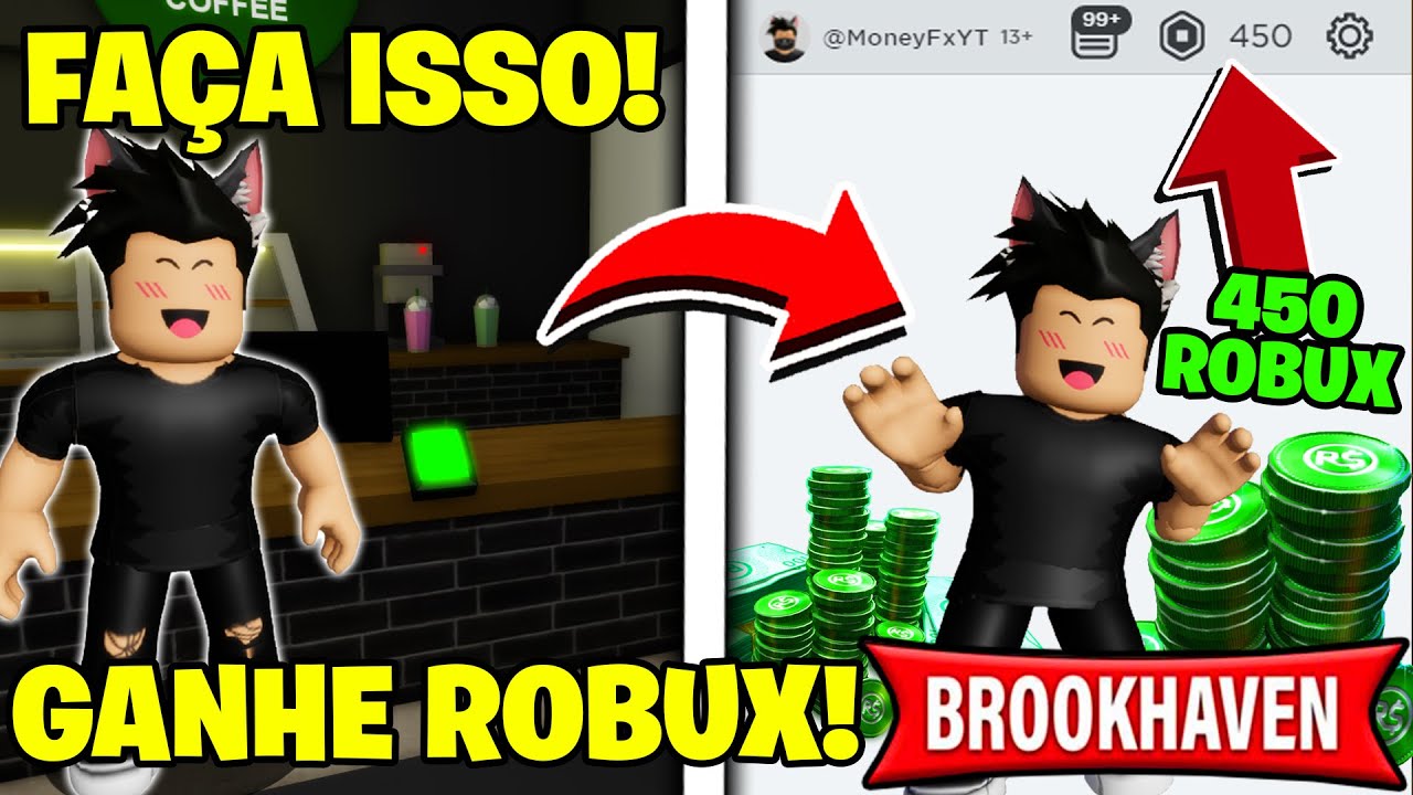 COMO GANHAR 800 ROBUX APENAS FAZENDO ISSO no BROOKHAVEN RP (Roblox