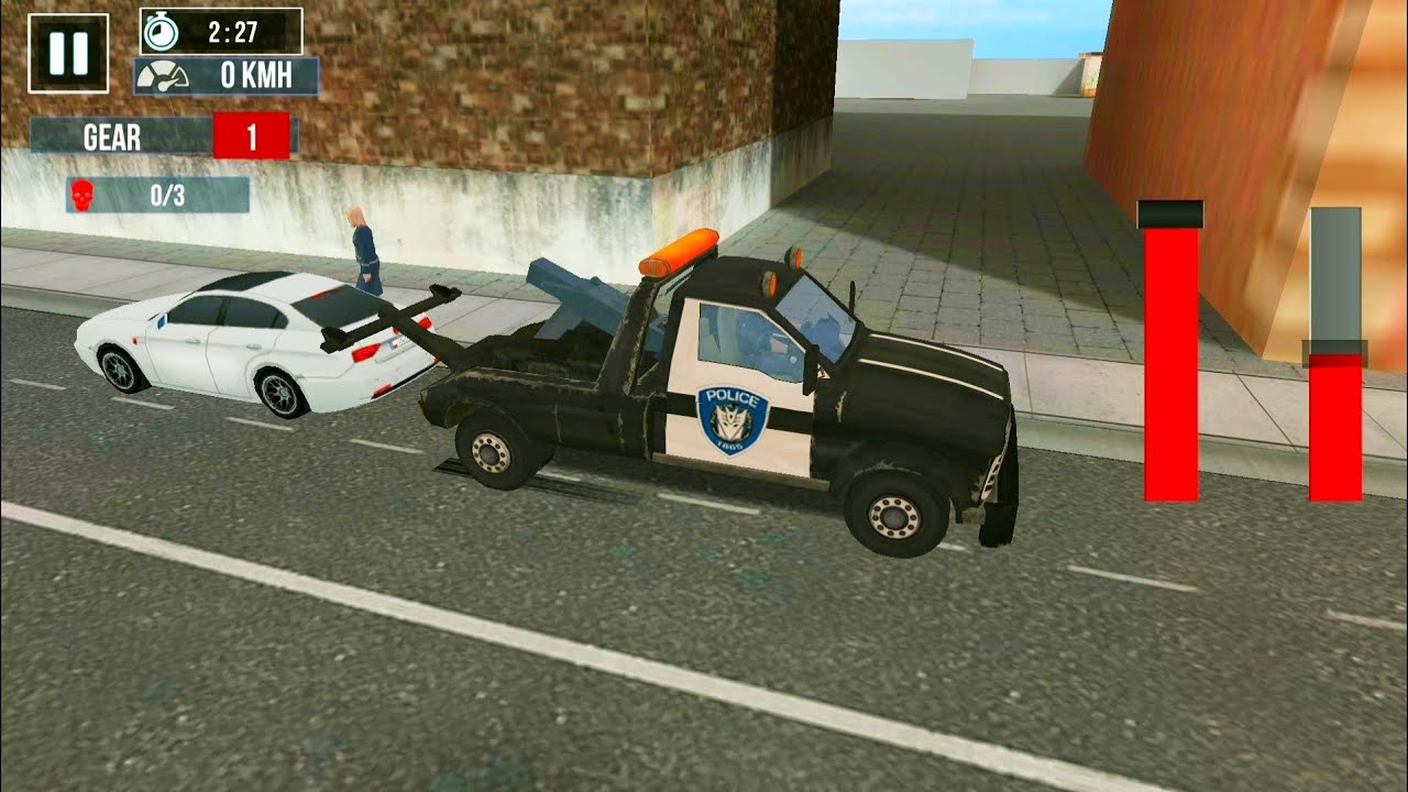 Police Tow Truck Driving Car Transporter Permainan Mobil 