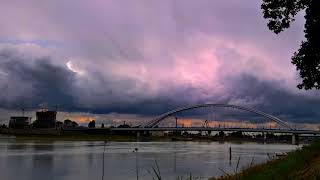 Timelapse Of The Apollo Bridge Across The Danube River In Bratislava