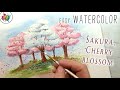 Watercolor Cherry Blossom Painting