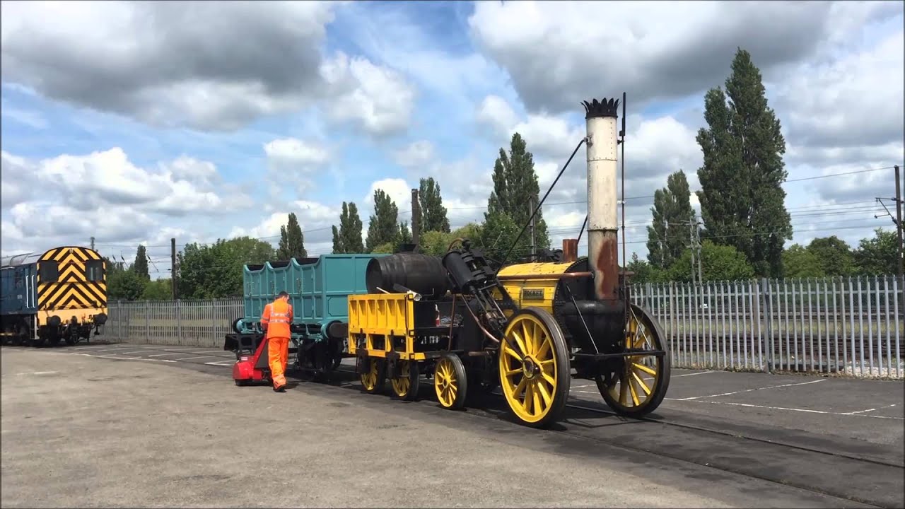Dual Motor Super Power Pusher moving Stephenson's Rocket at York Railway Museum