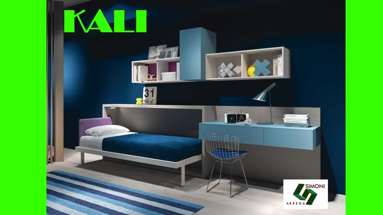 Letto a scomparsa kali con scrivania app youtube Letto scrivania a scomparsa