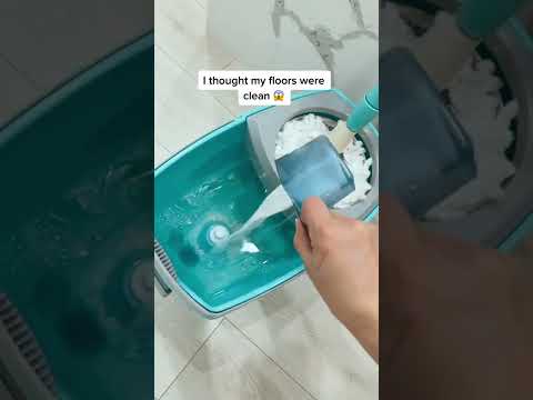 Try the deep-cleaning Tsmine spin mop and bucket system with machine washable microfiber mop head