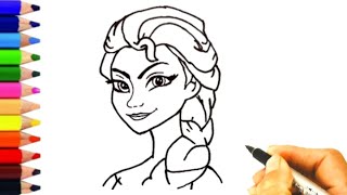 How to draw Elsa from Frozen |Как нарисовать Эльза Холодное Сердце |Malika Eliza rasmini chizish