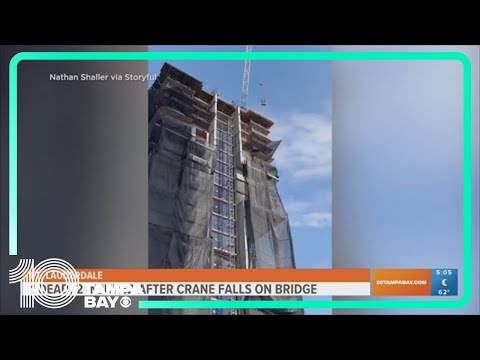 Crane falls on bridge in Fort Lauderdale