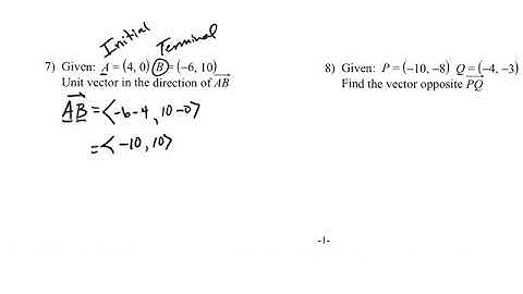 Finding a vector from two points.