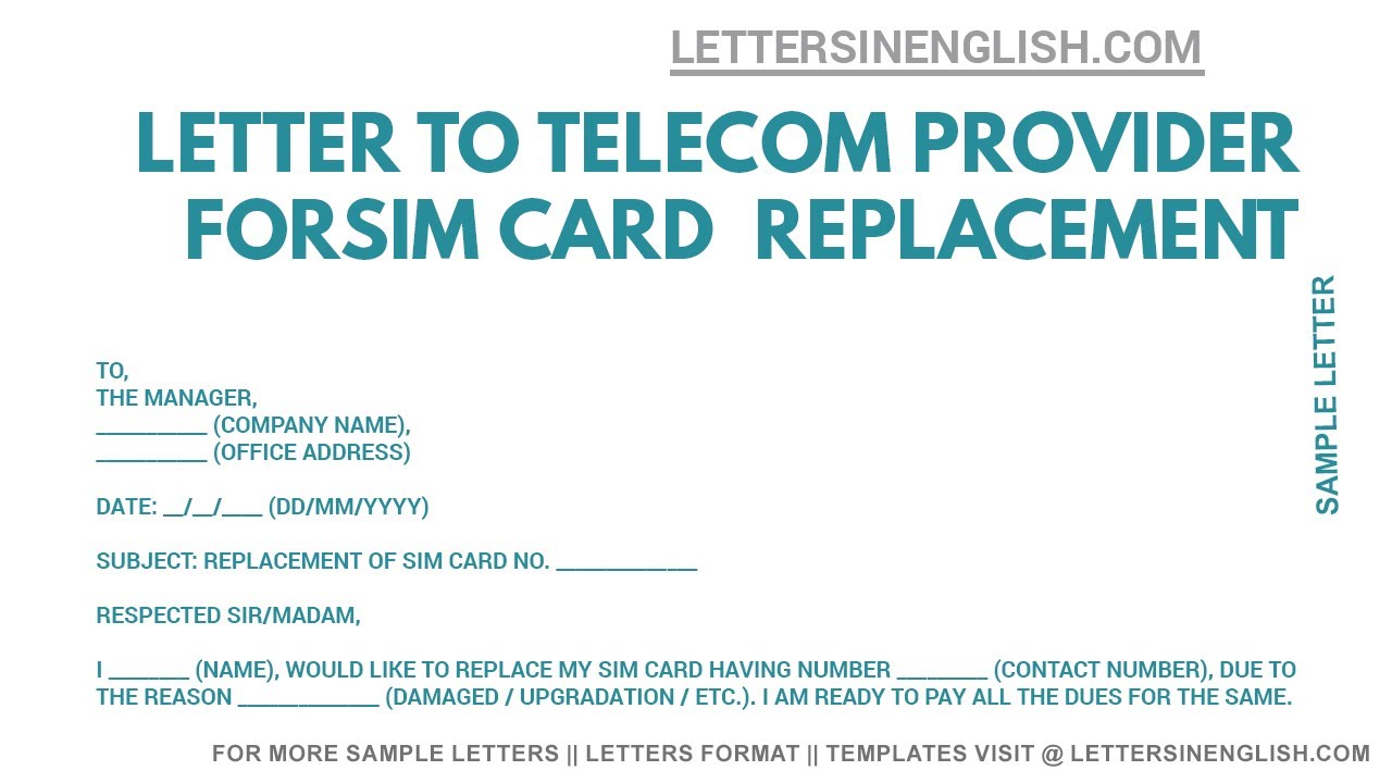 application letter for close sim card