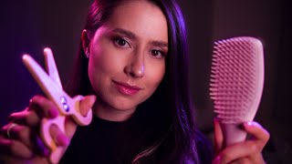 ASMR Relaxing Hair Play And Brushing for Sleep 😴 Personal Attention, Realistic sounds | Portuguese