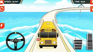INSANE School Bus Ramp Stunt Driving Game - Mega Ramp Jumps & Crashes - Android Gameplay screenshot 1