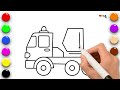 Dessiner une camion grue  outils  vido ducative  plante coloriage