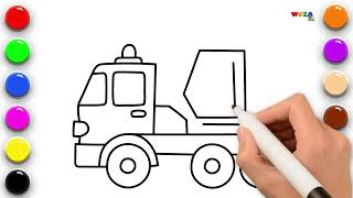 DESSINER UNE Camion Grue & Outils | Vidéo éducative & Planète Coloriage