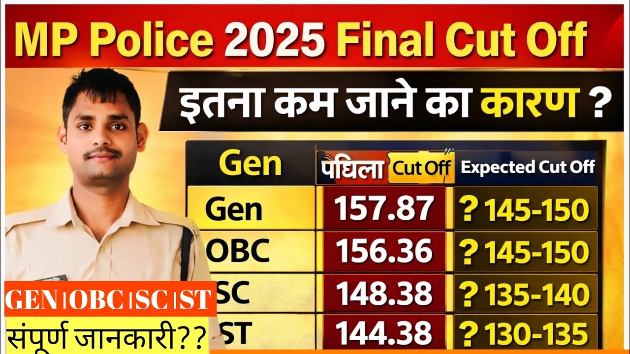 MP Police Expected Final Cut off 2026 । MP Police Final Cut off 2025 । Cut off इतनी कम क्यों? #esb ।