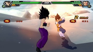 Vegeta Scouter VS Caulifla | Round 1 | Dragon Ball Z Budokai Tenkaichi 4 | Very Hard CPU VS CPU