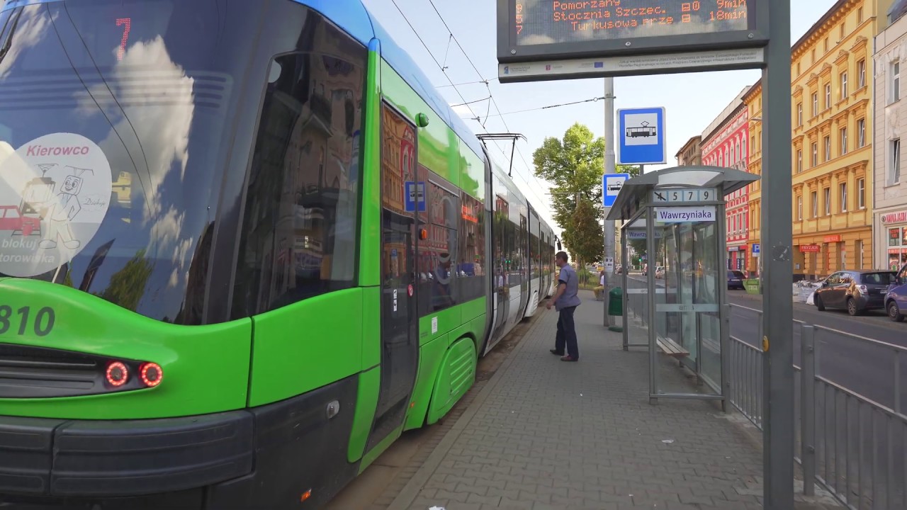 Poland, Szczecin, tram 7 ride from Wawrzyniaka to Parnica