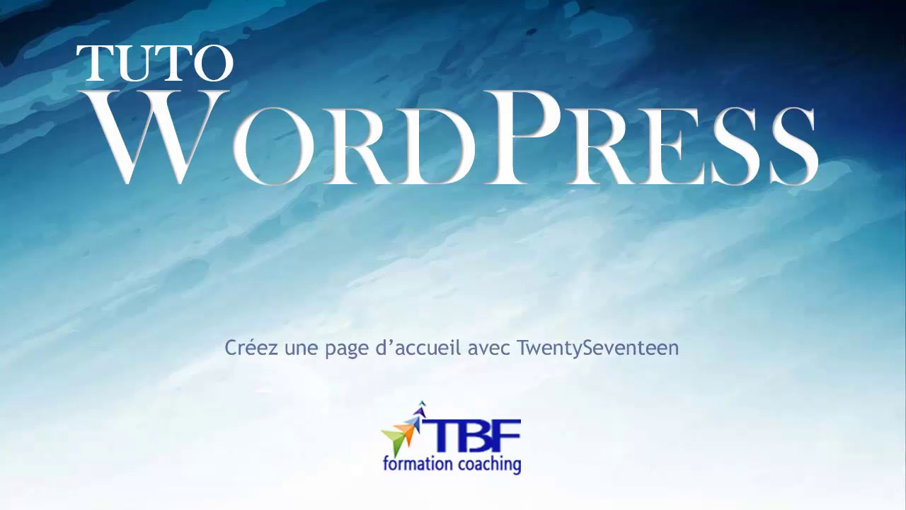 New Créez une page d'accueil avec le thème Twenty Seventeen