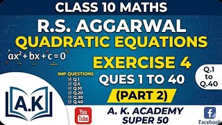 RS Aggarwal Class 10 Maths | Exercise 4 | Questions 21–40 Solutions