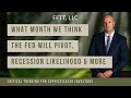 What month we think the Fed will pivot; Recession likelihood; Impact of Recession on US finances