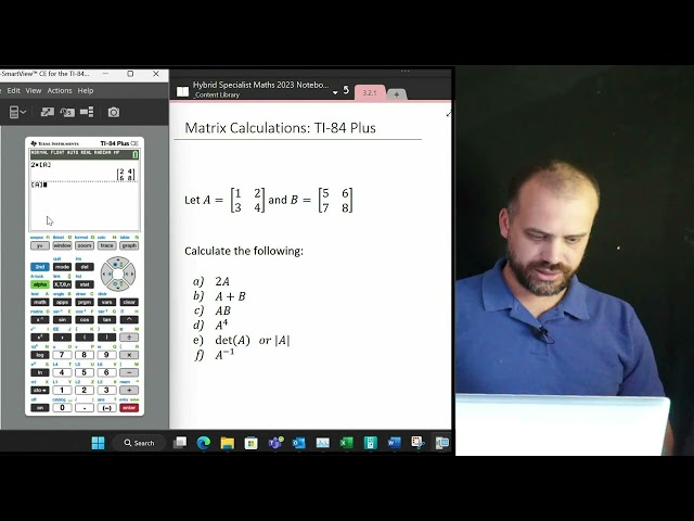 Matrix Calculations on the TI-84 plus