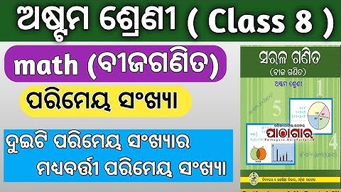 Rational numbers (ପରିମେୟ ସଂଖ୍ୟା ) 8th class algebra chapter 2// 8th class math exercises 2