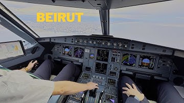 Cockpitvideo From Amsterdam to Beirut. Airbus A321NEO.