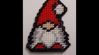 How to convert perler beads to plastic canvas Christmas Gnome ornament
