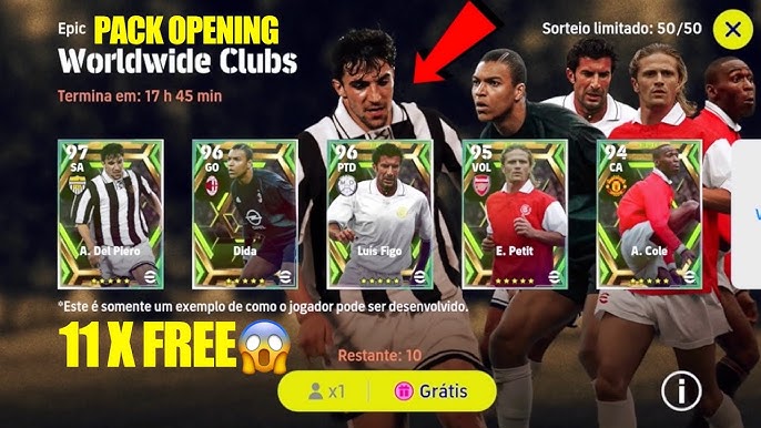 16 Giros Grátis 😱 MEGA PACK OPENING no EFOOTBALL 2023 MOBILE 