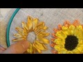 Подсолнух вышитый лентами / Sunflower embroidered with ribbons