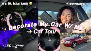 Decorate My First Car w/ Me + Car Tour | LED Lights, Car Essentials, Organization &amp; More!