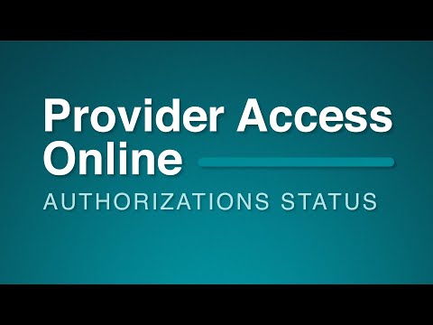 Provider Access Online: Authorizations Status