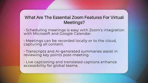 What Are The Essential Zoom Features For Virtual Meetings? - Virtual Communication Hub