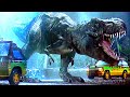 T-Rex ataca los autos | Parque jurásico | Clip en Español